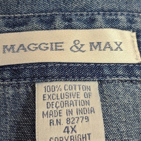 Maggie & Max Women's Long Sleeve Button Up Stitch Front Top Plus Size 4x B18 - Picture 3 of 9